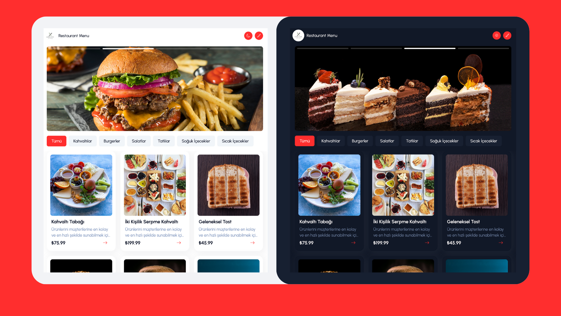 Restaurant QR Menu App Design